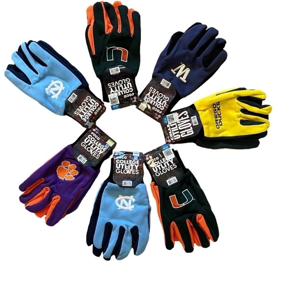 FOCO NCAA Collegiate Licensed Utility Gloves Qty 7 seven Oregon Miami Clemson